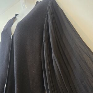 Belldini Stunning  Black Pleated Sleeve Sweater